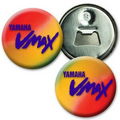 2 1/4" Diameter Magnetic Bottle Opener w/ 3D Lenticular Effects - Yellow/Red/Green (Imprinted)